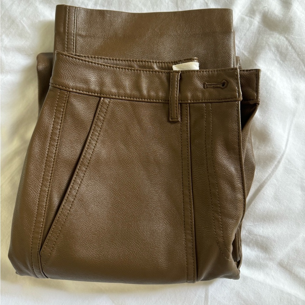 Aritzia Wilfred brown leather pants